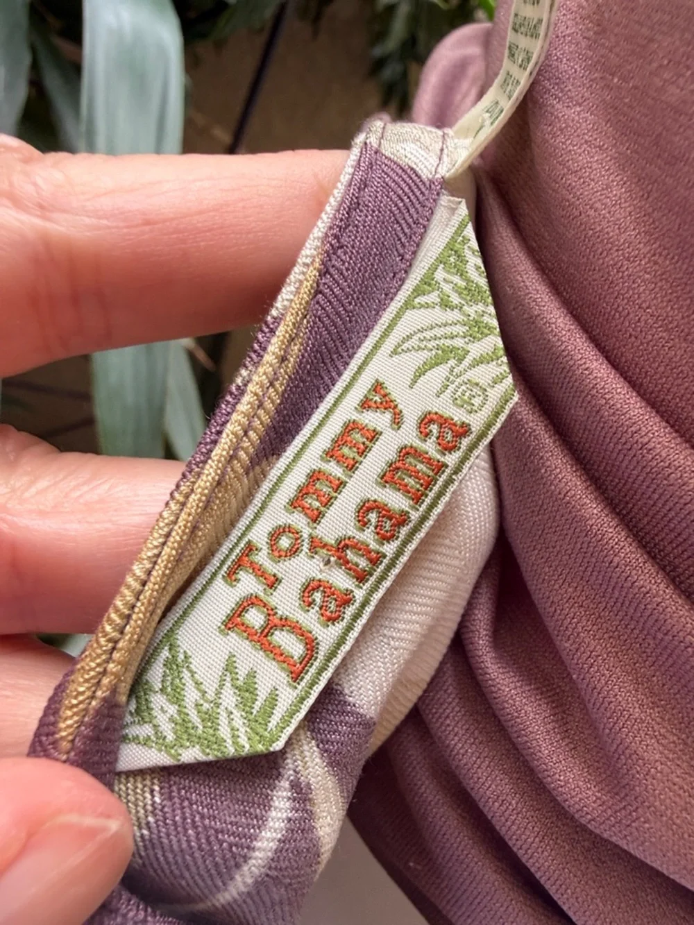 Vintage Tommy Bahama Dusty Mauve & Olive Tropical Silk Skirt